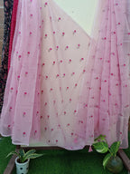 Light Pink Color Kota Doriya With Embroidery Saree