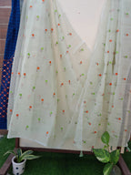 Pista green Color Kota Doriya With Embroidery Saree