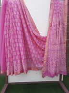 Light Pink Color Mulmul Cotton Saree