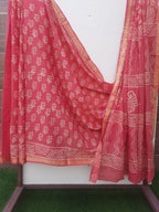 Peach Color Mulmul Cotton Saree