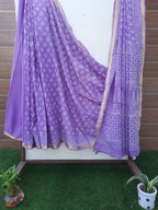 Lavender Color Mulmul Cotton Saree