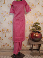 MAGENTA COLOR HANDLOOM CHANDERI DIGITAL PRINT SUIT