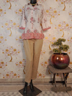 PERAL WHITE WITH PEACH COLOR COTTON TOP