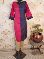 Magenta Handloom Silk Weaving Suit
