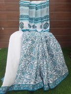 Soft Handloom Silk Peral White Block Print Saree