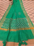Rama Green Chanderi Silk Gotta Work Dupatta