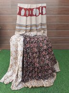 Black Color Kalamkari Print Handloom Silk Saree