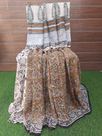 Soft Blended Silk Hand block Print saree