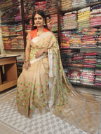Designer Soft Khadi Handloom Silk Embroidery Saree