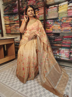 Designer Soft Khadi Handloom Silk Embroidery Saree