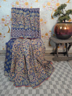 Soft Handloom Silk Block Print Pastel Color Color Saree