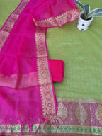 Pastel Green Color Soft Tissue Organza Banarasi Suit With Soft Silk Kota Dupatta