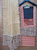 Ajrakh Print Designer cotton patch work suit