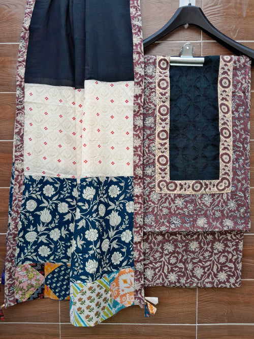 Pastel Colour Designer cotton patch work suit