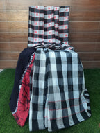 Soft handloom silk check pattern embroidery saree