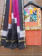 Designer cotton suit with kota doriya dupatta