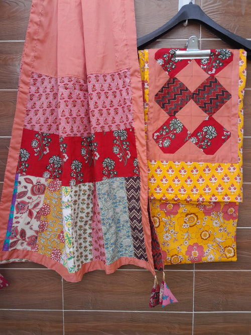 Designer patch work cotton suit