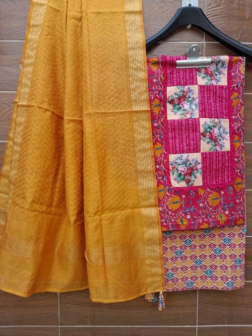 Designer cotton patch work suit