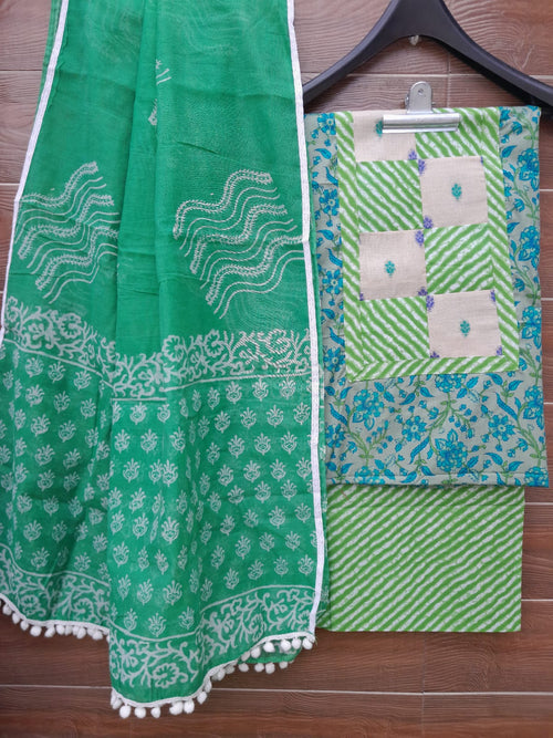 Designer cotton patch work suit