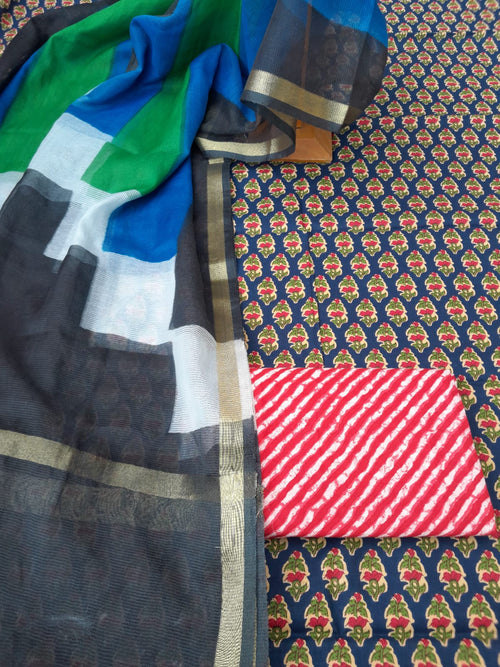 cotton suit with kota doria dupatta