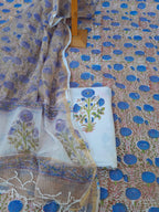 Pastel colour cotton suit with kota dupatta