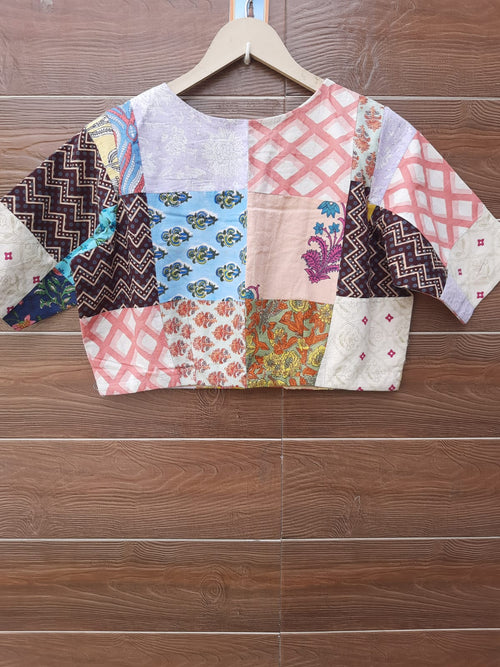 Designer cotton patch work blouse