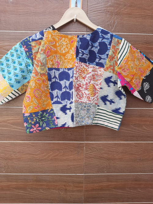 Designer multicolor patch work blouse