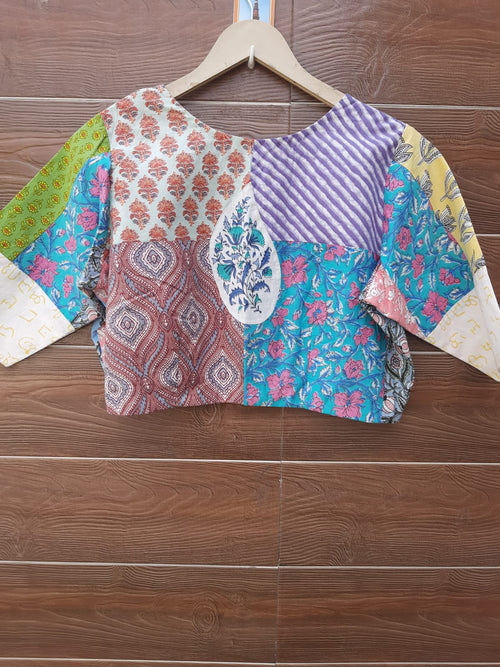 Designer patch work cotton blouse