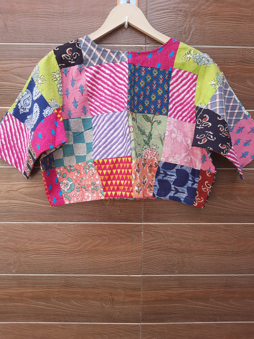 Designer cotton patch work cotton blouse