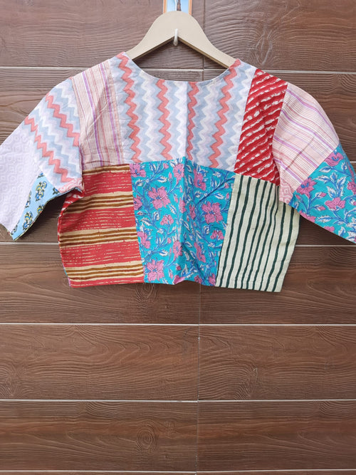Designer cotton patch work cotton blouse