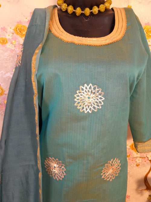 STEEL AQUA COLOR DESIGNER GOTTA WORK SUIT