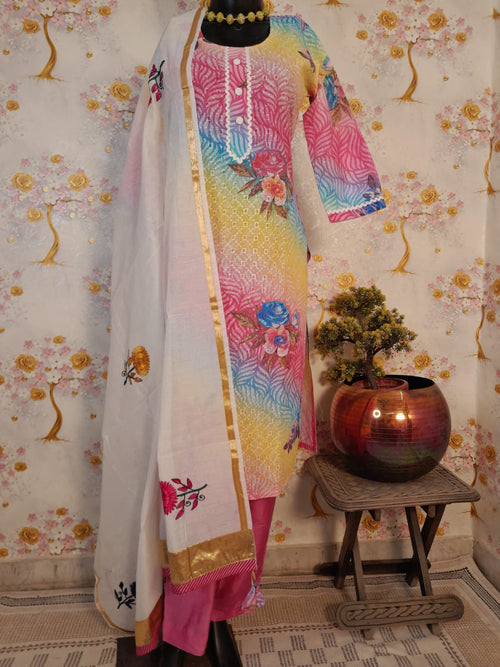 DESIGNER HAKOBA COTTON EMBRIDERY SUIT