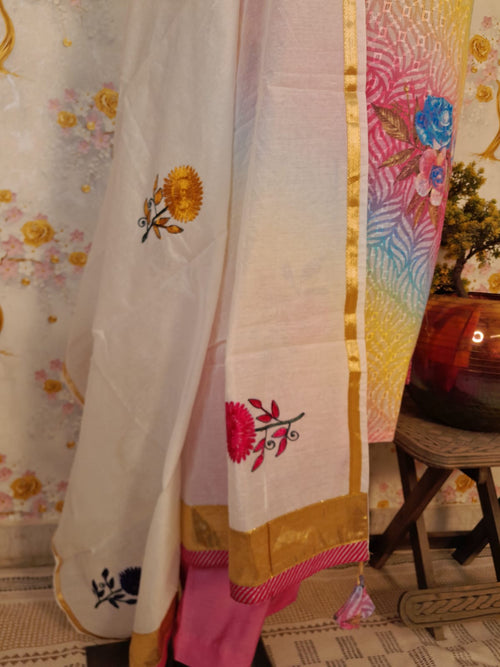 DESIGNER HAKOBA COTTON EMBRIDERY SUIT