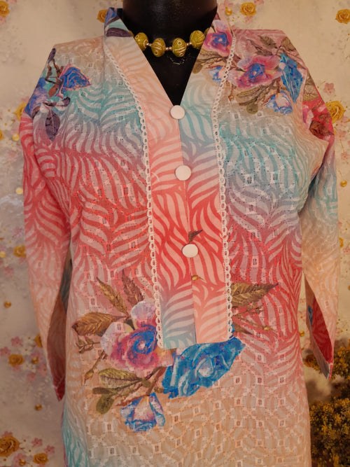 DESIGNER HAKOBA COTTON EMBRIDERY SUIT