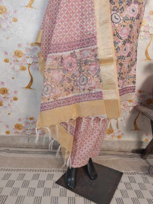 PASTEL COLOR MAHESHWARI SILK SUIT