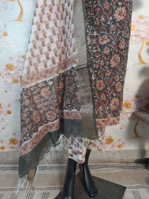 BLACK COLOR MAHESHWARI SILK SUIT