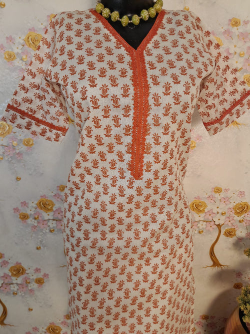 Peral White Chanderi Silk Digital Print Suit