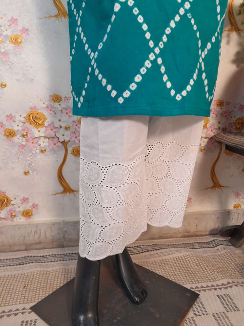 Rama Green Bandhej Print Cotton Suit