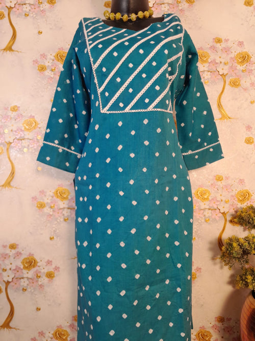 RAMA GREEN BANDHEJ PRINT COTTON SUIT