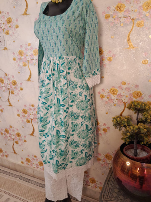 PASTEL COLOR FLORAL PRINT COTTON DESIGNER SUIT