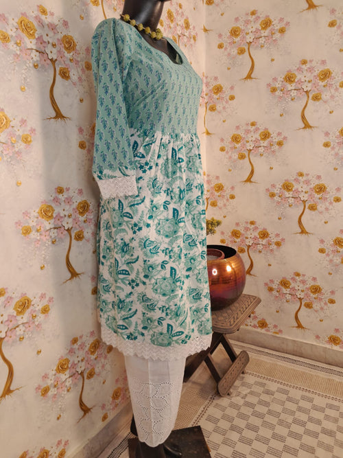 PASTEL COLOR FLORAL PRINT COTTON DESIGNER SUIT