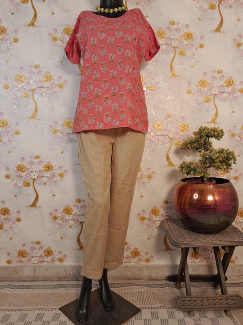 PEACH COLOR COTTON TOP
