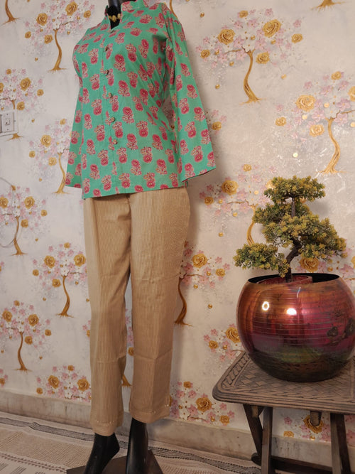 RAMA GREEN COLOR COTTON TOP