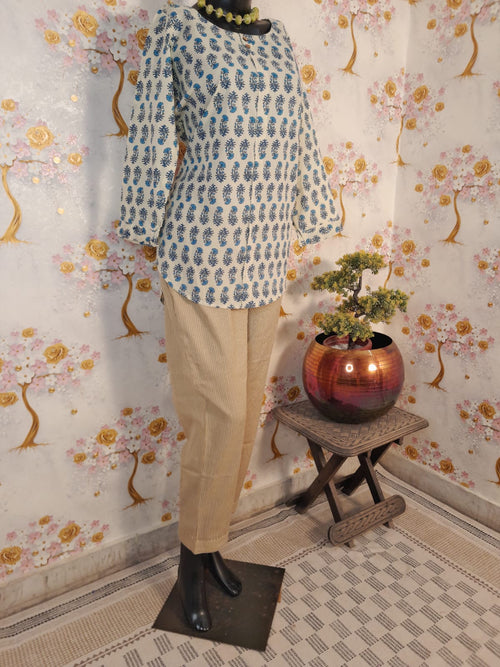 BEIGE COLOR COTTON TOP