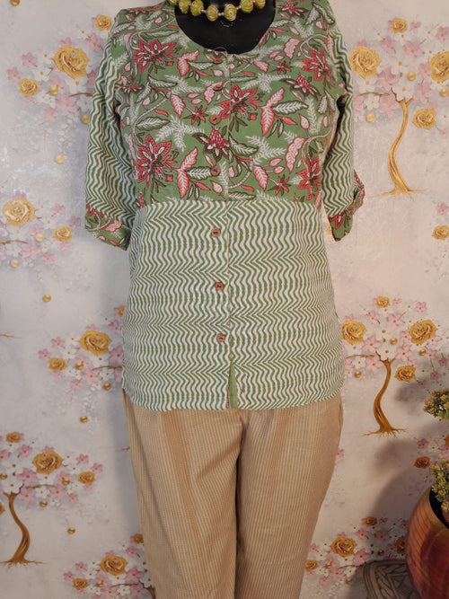 OLIVE GREEN COTTON TOP