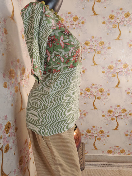 OLIVE GREEN COTTON TOP