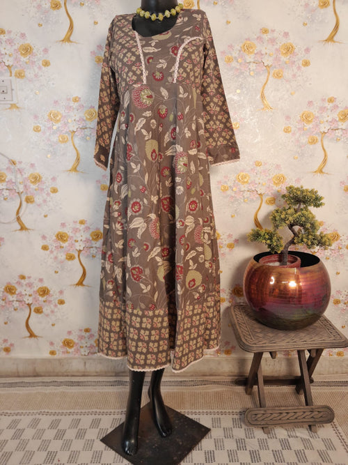 Pastel Brown Color Cotton Dress