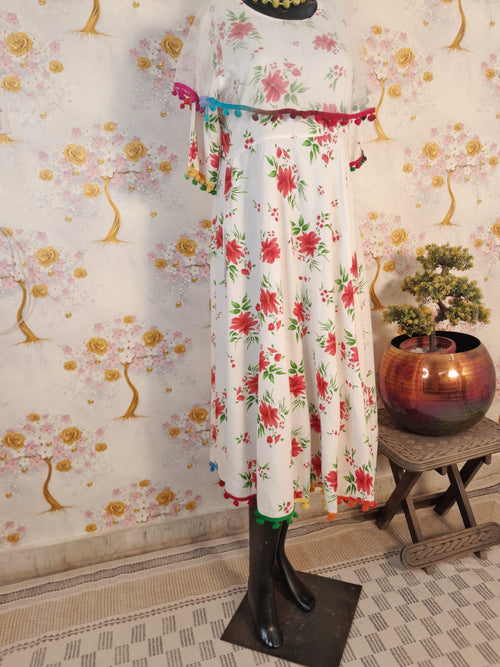 Peral White Cotton Dress