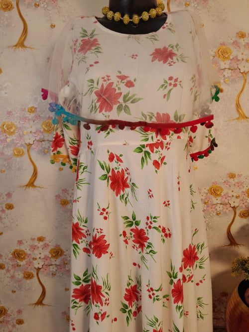 Peral White Cotton Dress