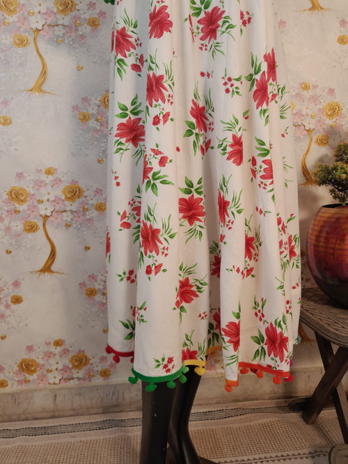 Peral White Cotton Dress